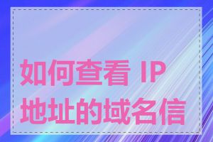 如何查看 IP 地址的域名信息