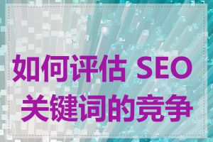 如何评估 SEO 关键词的竞争力