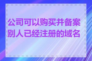 公司可以购买并备案别人已经注册的域名吗