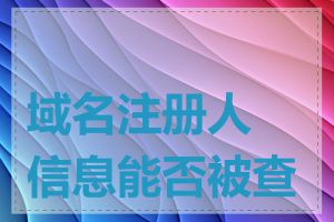 域名注册人信息能否被查阅