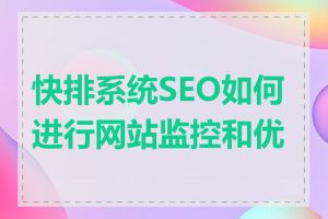 快排系统SEO如何进行网站监控和优化