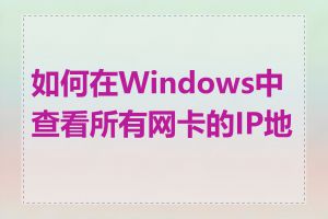 如何在Windows中查看所有网卡的IP地址