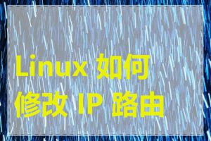 Linux 如何修改 IP 路由表