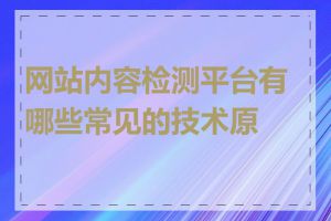 网站内容检测平台有哪些常见的技术原理