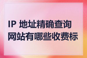 IP 地址精确查询网站有哪些收费标准