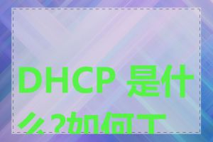 DHCP 是什么?如何工作