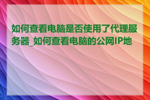 如何查看电脑是否使用了代理服务器_如何查看电脑的公网IP地址