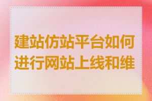 建站仿站平台如何进行网站上线和维护