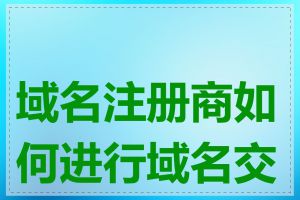 域名注册商如何进行域名交易