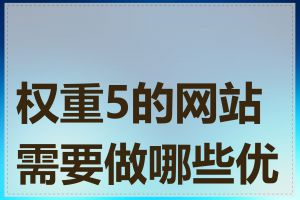 权重5的网站需要做哪些优化