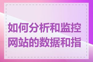 如何分析和监控网站的数据和指标