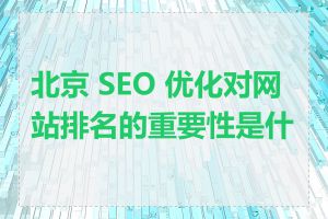 北京 SEO 优化对网站排名的重要性是什么