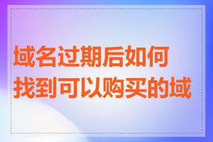 域名过期后如何找到可以购买的域名