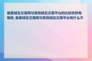 备案域名交易网与其他域名交易平台的比较优势有哪些_备案域名交易网与其他域名交易平台有什么不同