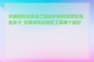 关键词优化排名工具的价格和收费标准是多少_关键词优化排名工具哪个最好用