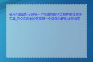 使用C语言如何编写一个检测网络状态和IP地址的小工具_在C语言中如何实现一个简单的IP地址查询系统