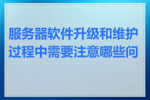 服务器软件升级和维护过程中需要注意哪些问题