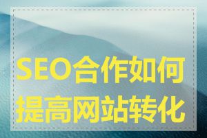 SEO合作如何提高网站转化率