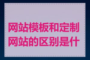 网站模板和定制网站的区别是什么