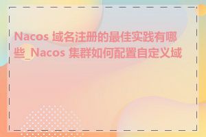 Nacos 域名注册的最佳实践有哪些_Nacos 集群如何配置自定义域名