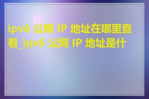 ipv6 公网 IP 地址在哪里查看_ipv6 公网 IP 地址是什么