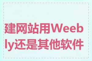 建网站用Weebly还是其他软件好