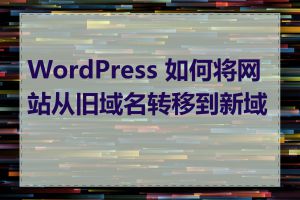 WordPress 如何将网站从旧域名转移到新域名