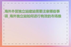 海外外贸独立站建站需要注意哪些事项_海外独立站如何进行有效的市场推广