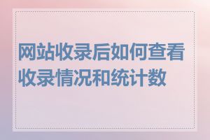 网站收录后如何查看收录情况和统计数据