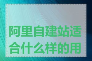 阿里自建站适合什么样的用户