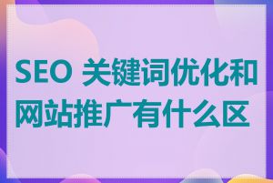 SEO 关键词优化和网站推广有什么区别