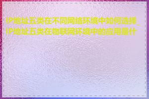 IP地址五类在不同网络环境中如何选择_IP地址五类在物联网环境中的应用是什么