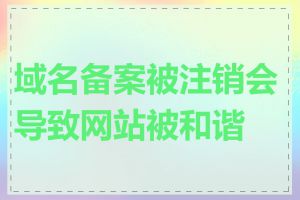 域名备案被注销会导致网站被和谐吗