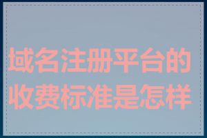 域名注册平台的收费标准是怎样的