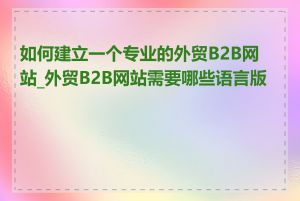 如何建立一个专业的外贸B2B网站_外贸B2B网站需要哪些语言版本