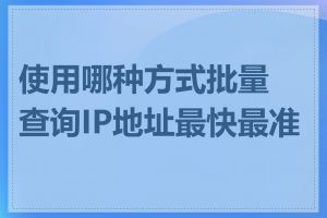 使用哪种方式批量查询IP地址最快最准确