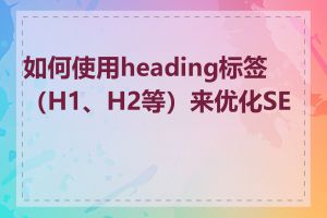 如何使用heading标签（H1、H2等）来优化SEO