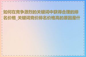 如何在竞争激烈的关键词中获得合理的排名价格_关键词竞价排名价格高的原因是什么