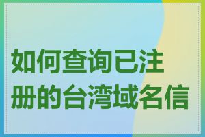 如何查询已注册的台湾域名信息