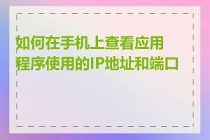 如何在手机上查看应用程序使用的IP地址和端口号