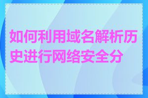 如何利用域名解析历史进行网络安全分析