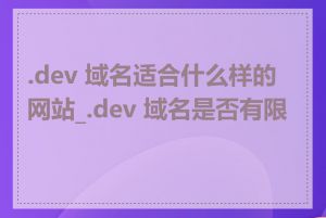 .dev 域名适合什么样的网站_.dev 域名是否有限制