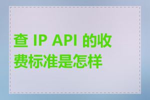 查 IP API 的收费标准是怎样的