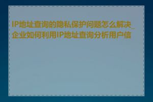 IP地址查询的隐私保护问题怎么解决_企业如何利用IP地址查询分析用户信息