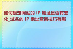 如何确定网站的 IP 地址是否有变化_域名的 IP 地址查询技巧有哪些