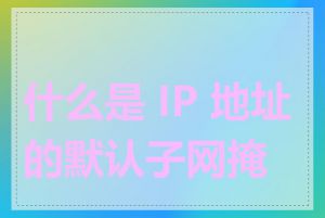 什么是 IP 地址的默认子网掩码