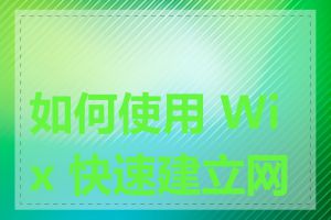 如何使用 Wix 快速建立网站