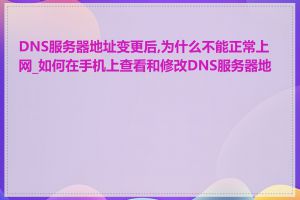 DNS服务器地址变更后,为什么不能正常上网_如何在手机上查看和修改DNS服务器地址