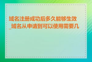 域名注册成功后多久能够生效_域名从申请到可以使用需要几天