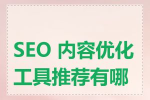 SEO 内容优化工具推荐有哪些